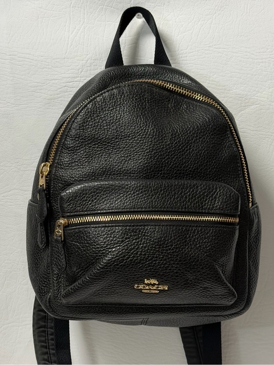 Coach Other - Coach Mini Charlie Black Pebbled Leather Cowhide Backpack